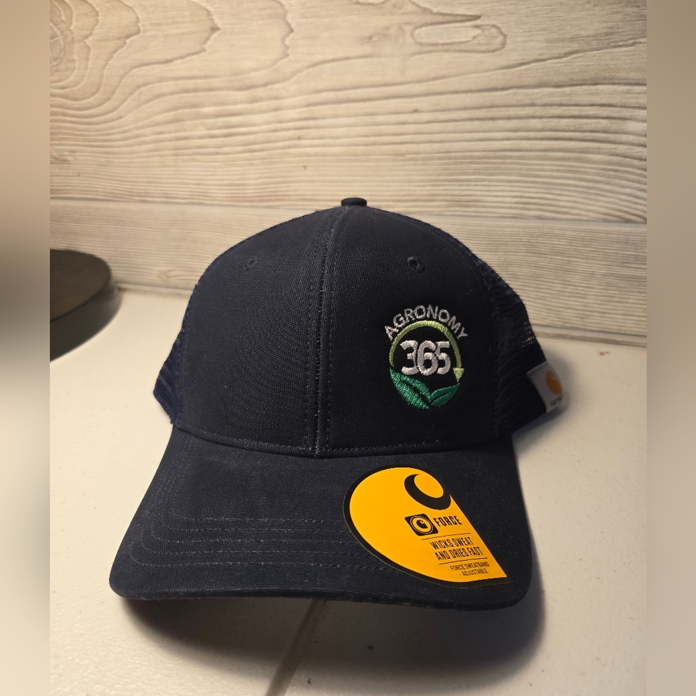 Nwt  Carhartt Force Adjustable Mesh Back Cap dark blue Agronomy 365 embroidered